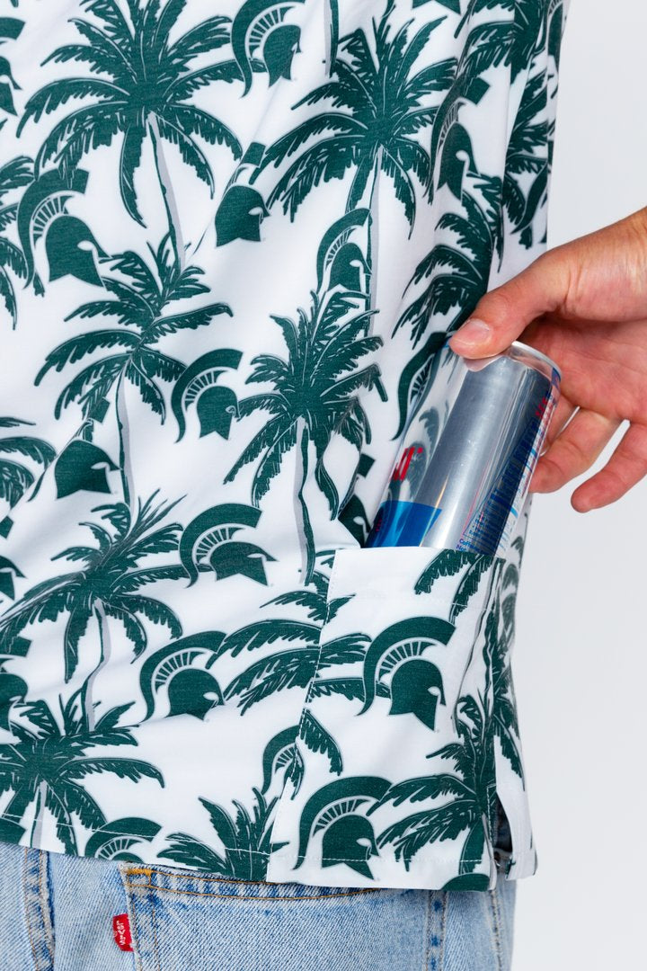 The MSU What | Michigan State White Hawaiian Shirt