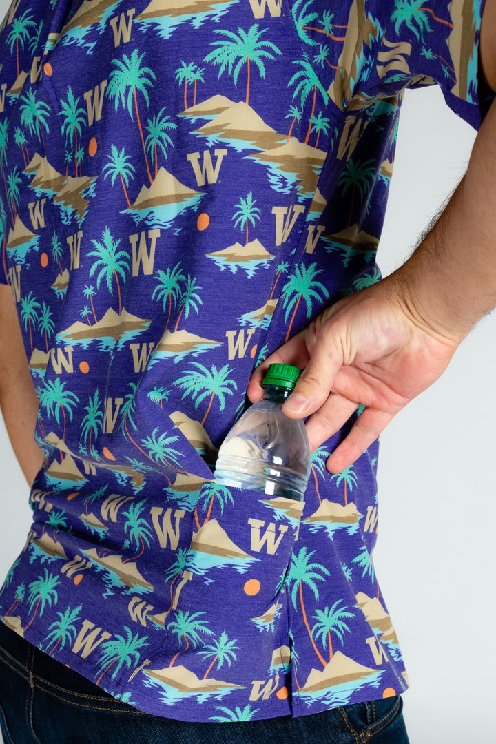 The Husky Islands | Washington Huskies Vintage Style Hawaiian Shirt