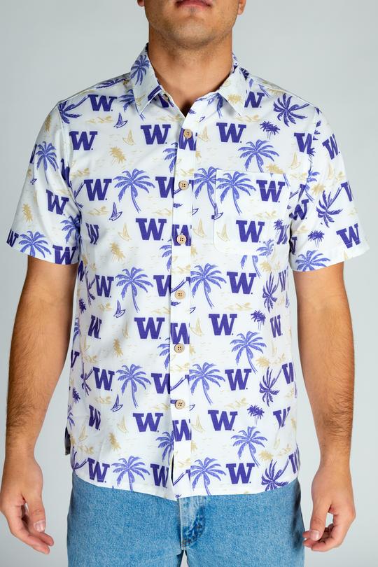The Dawg's House White | Washington Hawaiian Shirt