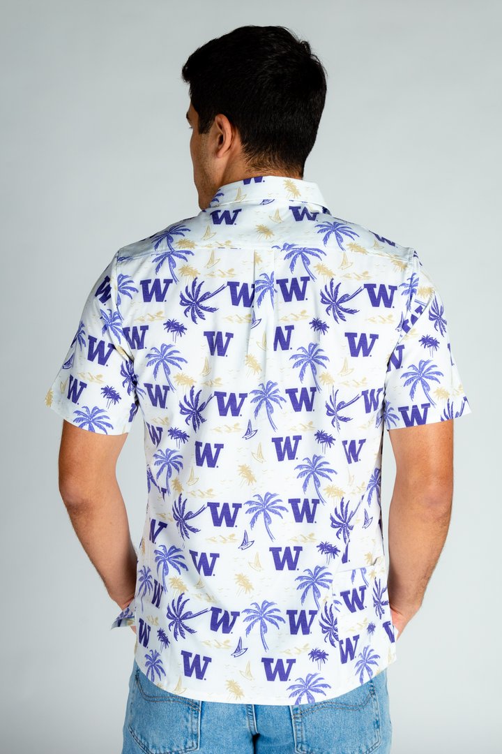 The Dawg's House White | Washington Hawaiian Shirt