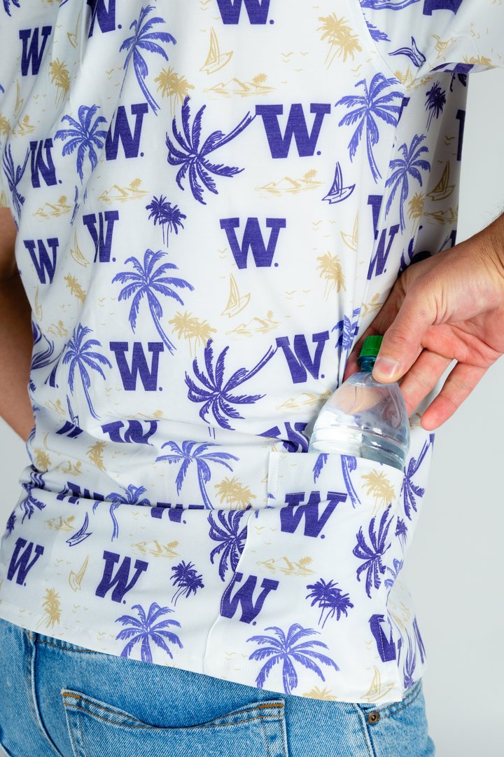 The Dawg's House White | Washington Hawaiian Shirt