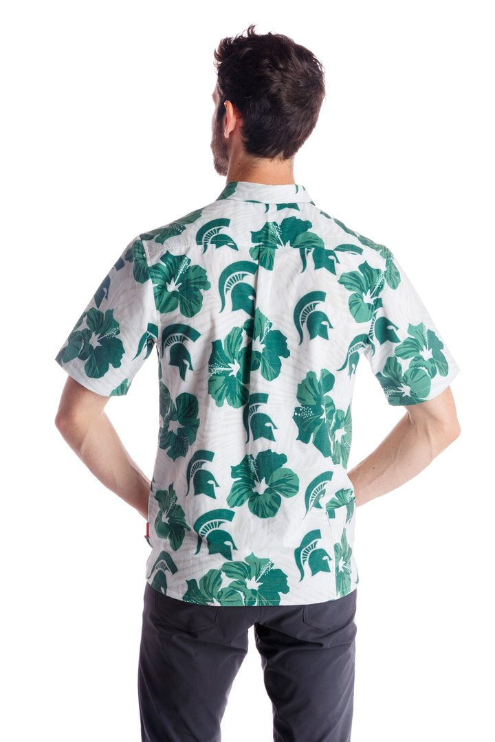Lansing's Leisure | White Michigan State Hawaiian Shirt