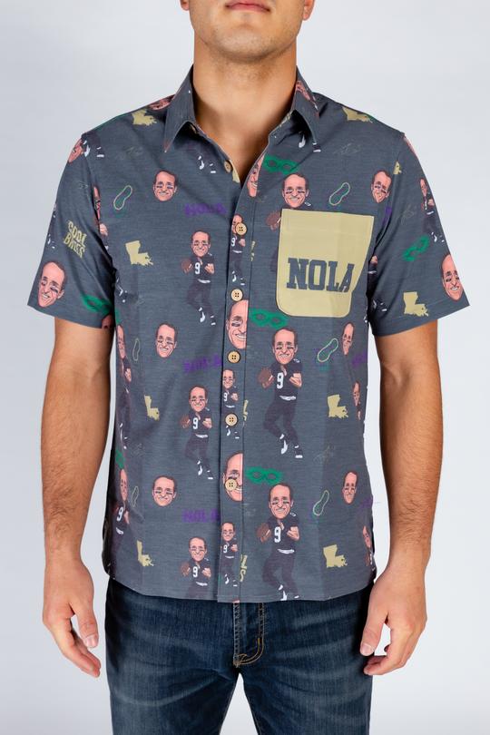 The Drew Brees | Black Hawaiian Shirt