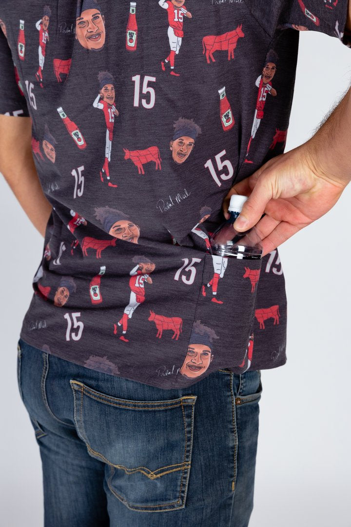 The Patrick Mahomes | Black Hawaiian With White Signatures Shirt