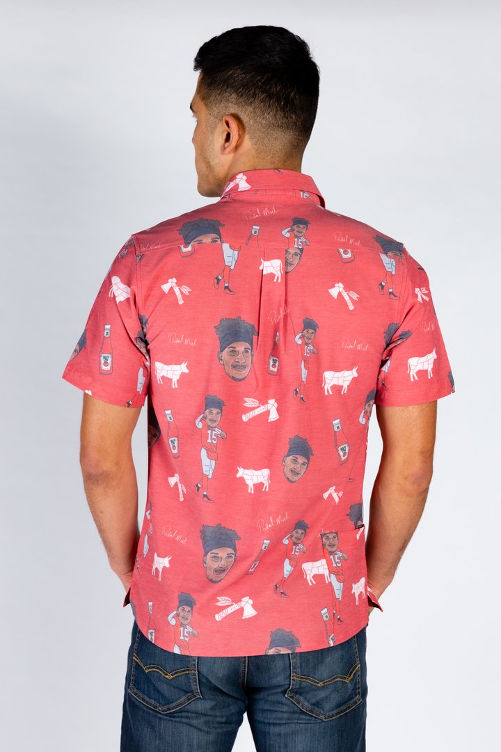 The Patrick Mahomes | Red Tomahawk Hawaiian Shirt