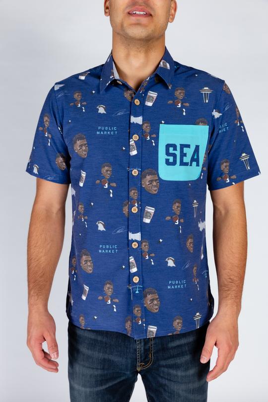 The Russell Wilson | Blue Hawaiian Shirt