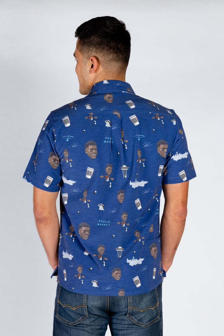 The Russell Wilson | Blue Hawaiian Shirt
