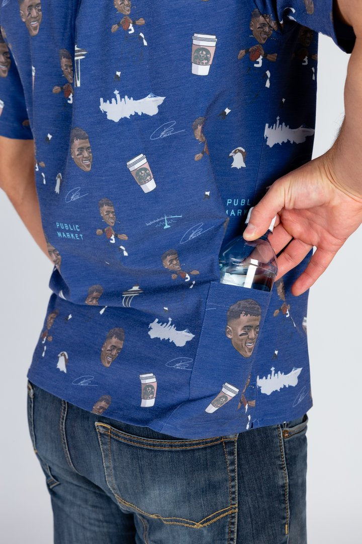 The Russell Wilson | Blue Hawaiian Shirt