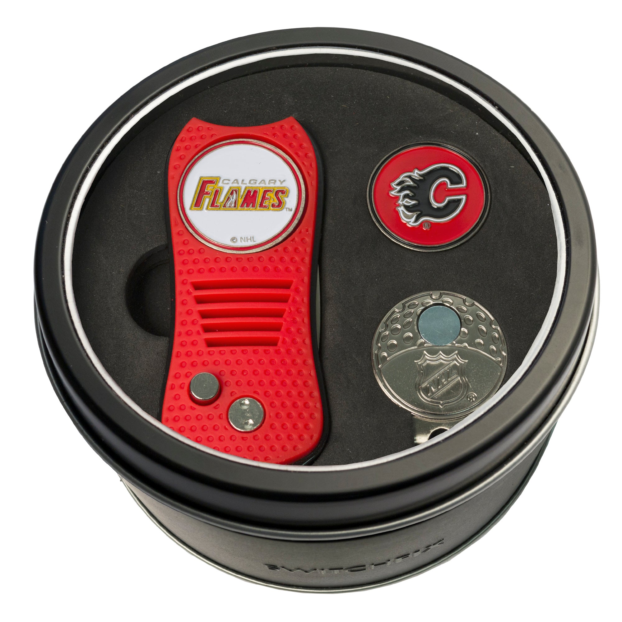 CALGARY FLAMES SWITCH CAP CLIP TIN