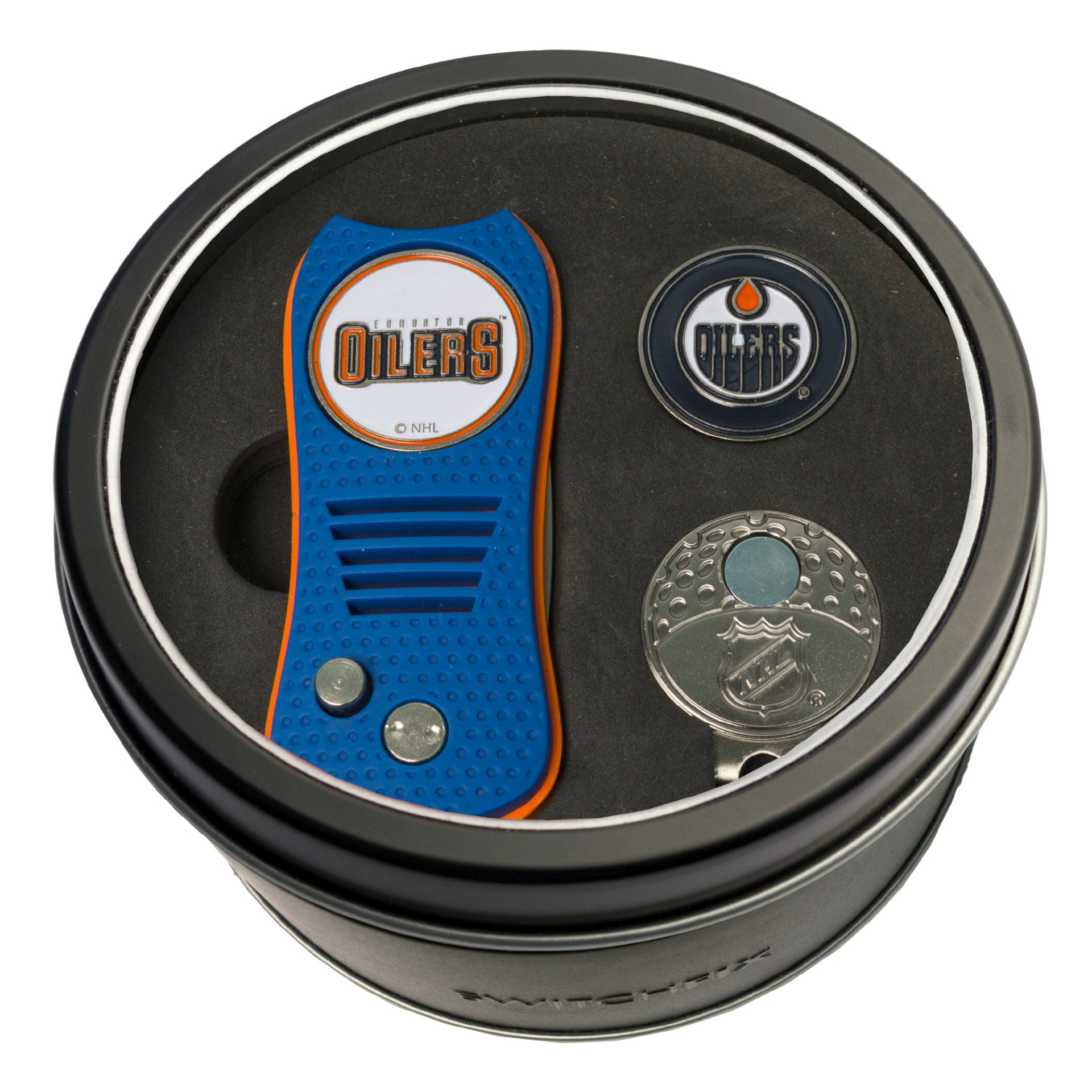 EDMONTON OILERS SWITCH CAP CLIP TIN