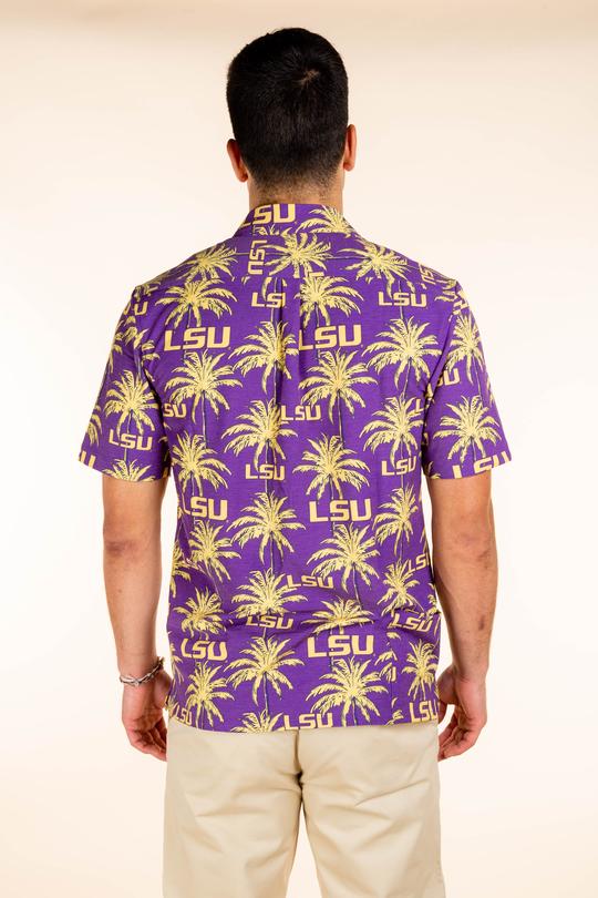 The Golden Palm | LSU Palm Tree Hawaiian Shirt