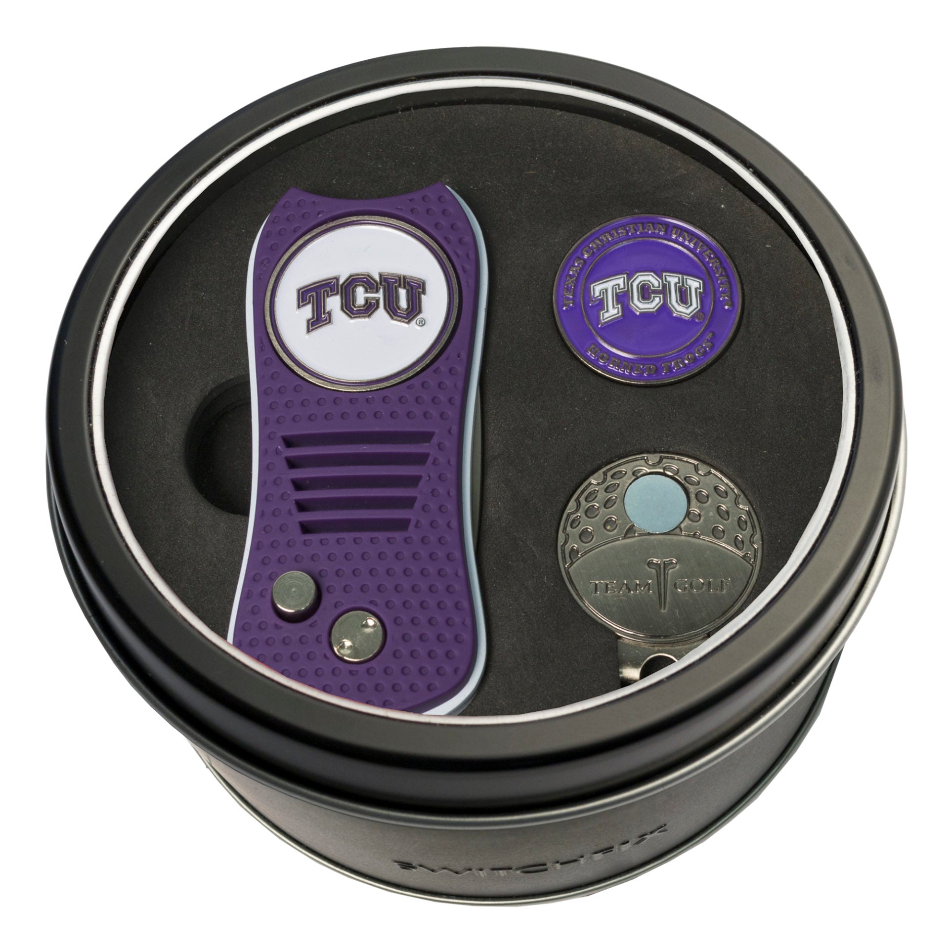 TEXAS CHRISTIAN SWITCH CAP CLIP TIN