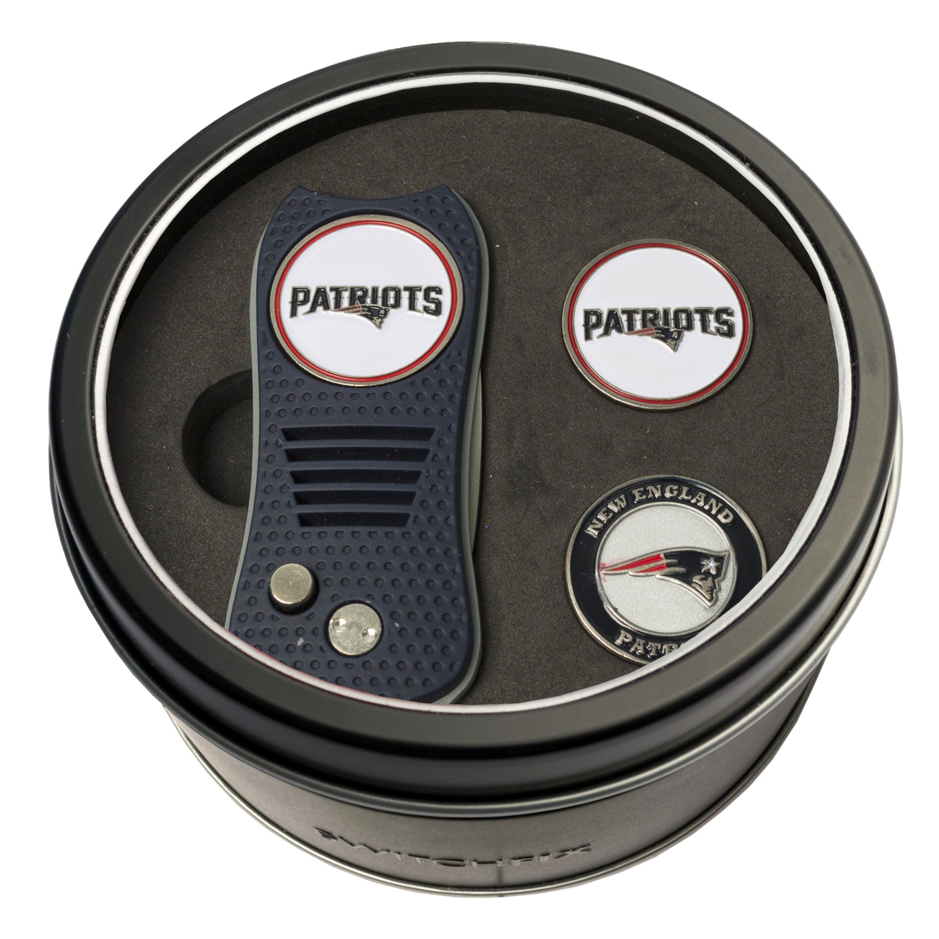 NEW ENGLAND PATS SWITCH MARKERS TIN