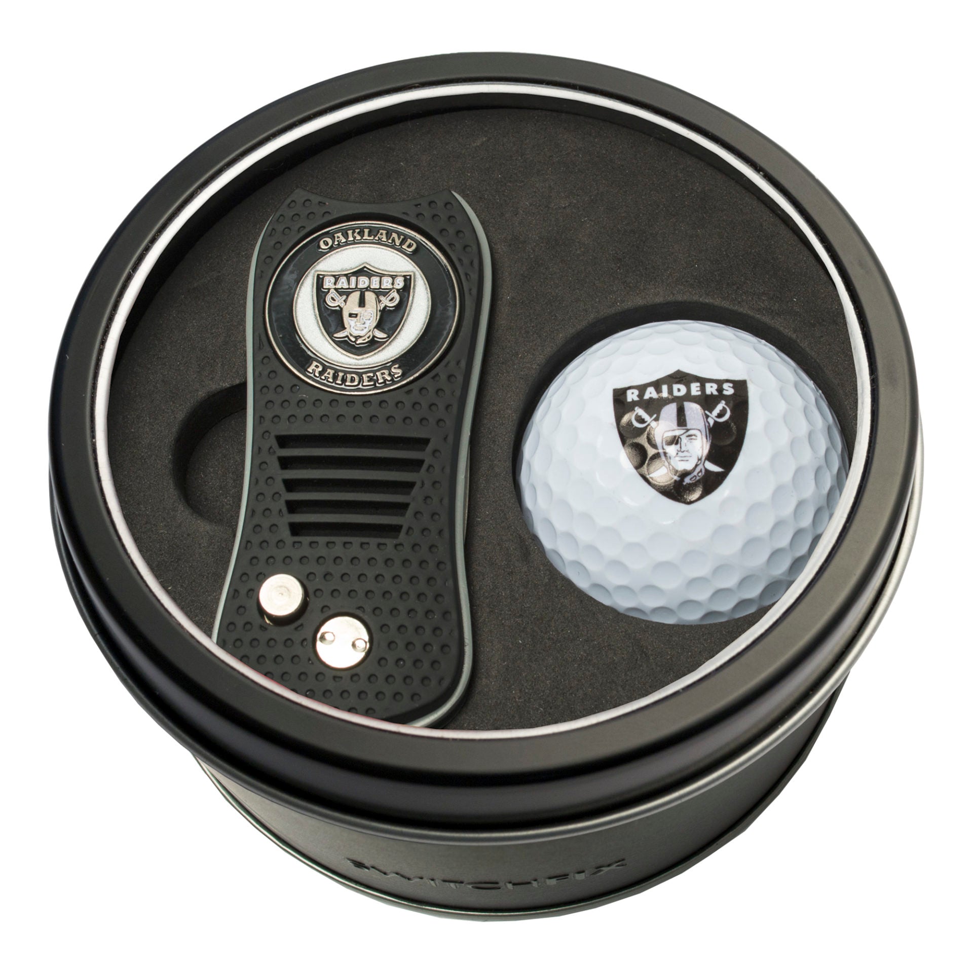 LAS VEGAS RAIDERS SWITCH BALL TIN