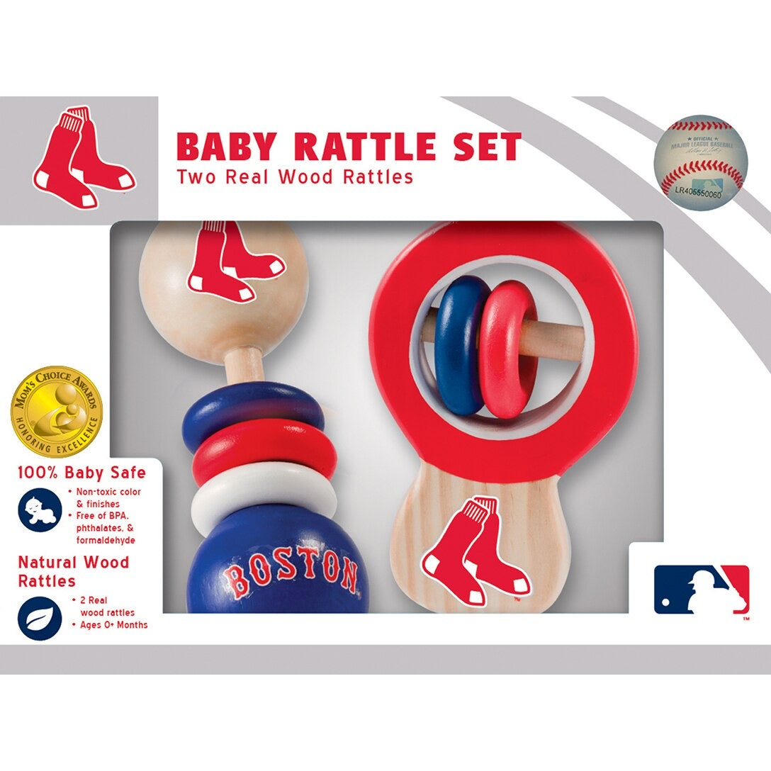 Boston Red Sox Wood Rattle Set