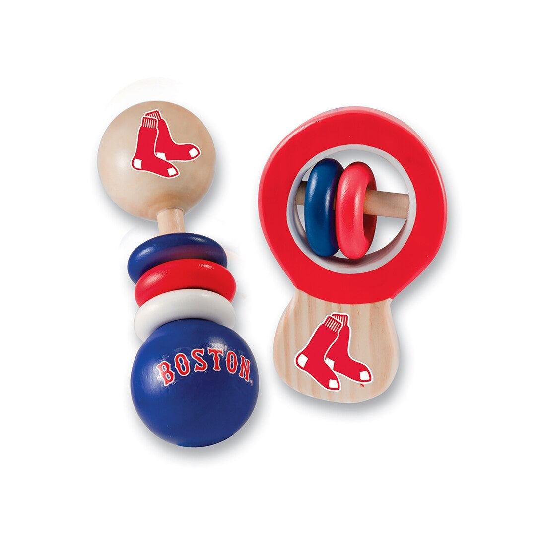 Boston Red Sox Wood Rattle Set