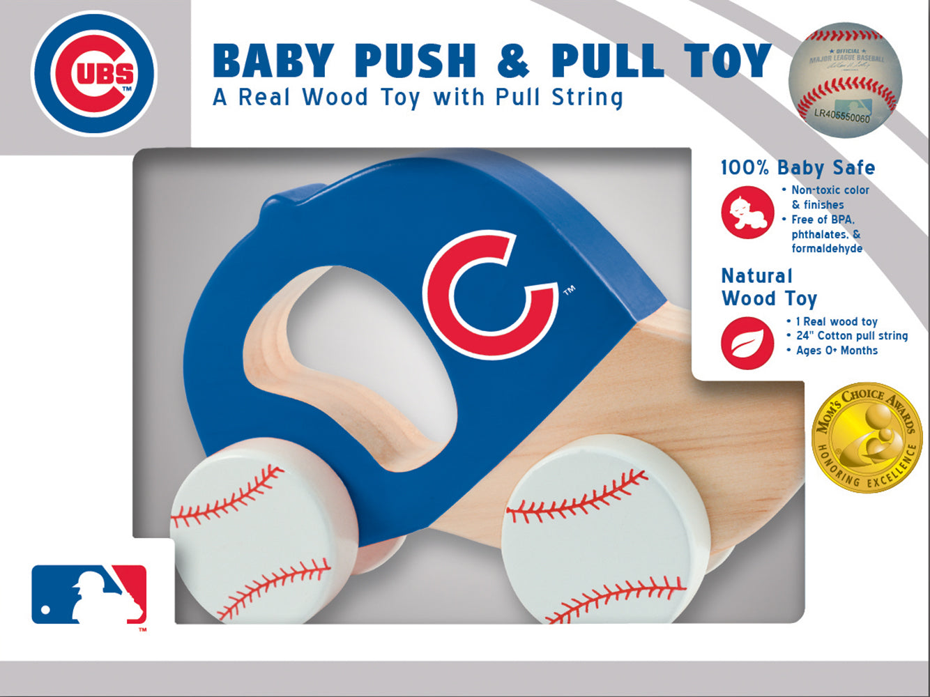 Chicago Cubs Wood Push & Pull Toy