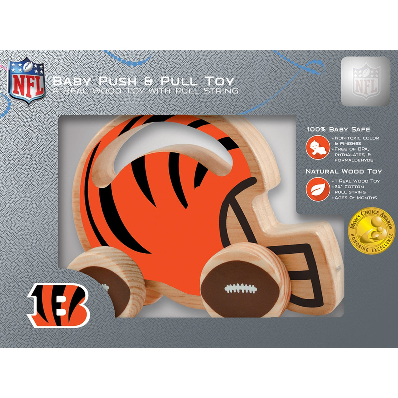 Cincinnati Bengals Wood Push & Pull Toy