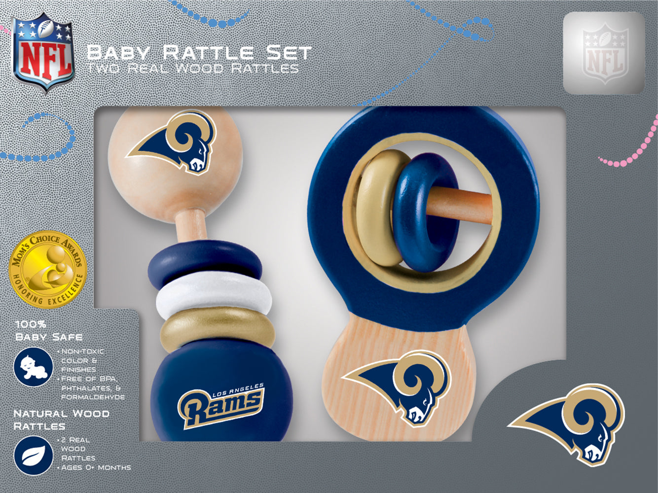 Los Angeles Rams Wood Rattle Set