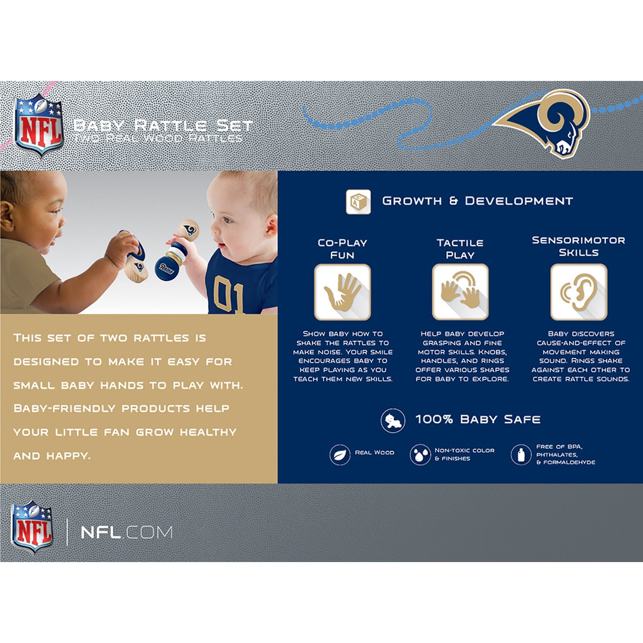 Los Angeles Rams Wood Rattle Set