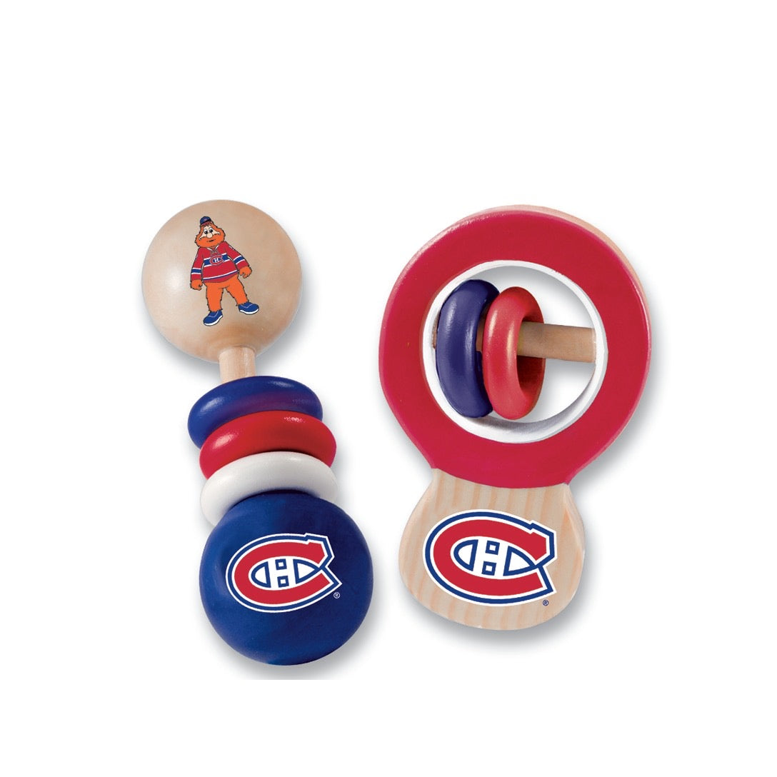 Montreal Canadiens Wood Rattle Set