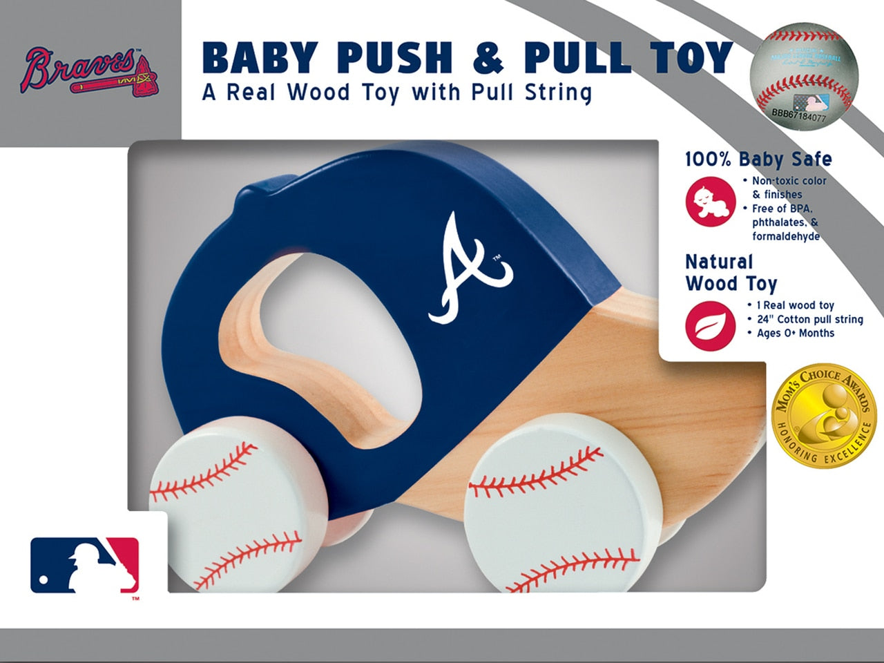 Atlanta Braves Wood Push & Pull Toy