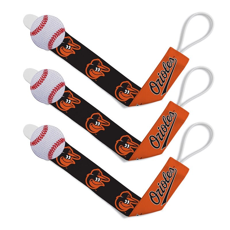 Baltimore Orioles Pacifier Clips 3-Pack