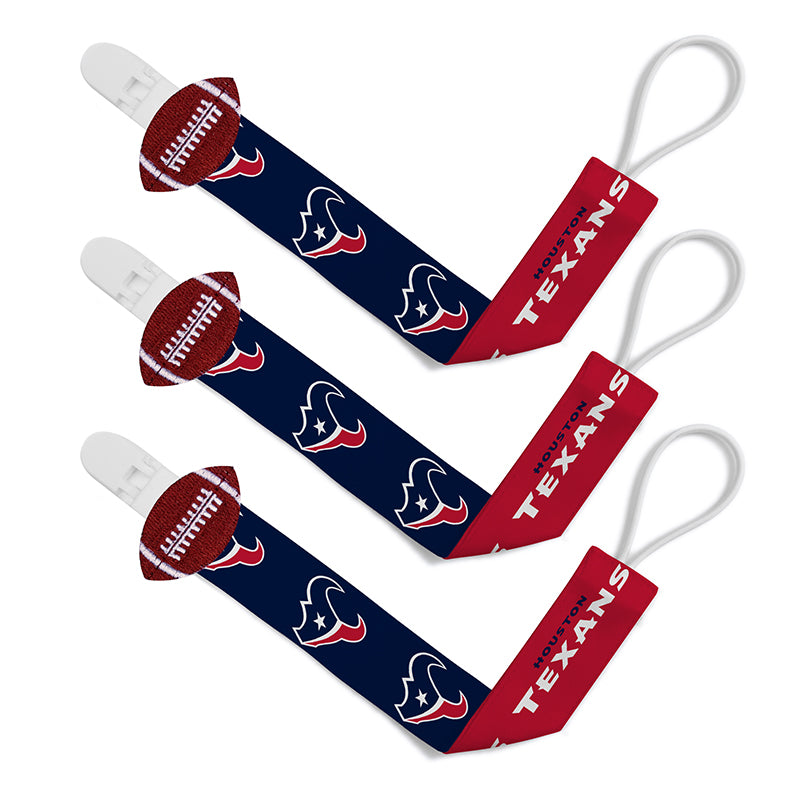 Houston Texans Pacifier Clips 3-Pack