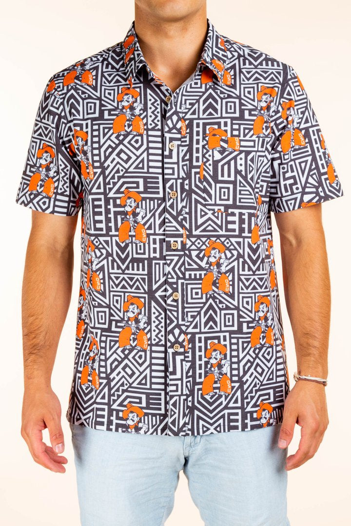 The Away Game | Men's Aztec Oklahoma State Hawaiian Shirt