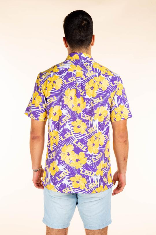 Yelleaux Hibiscus | LSU Hawaiian Shirt