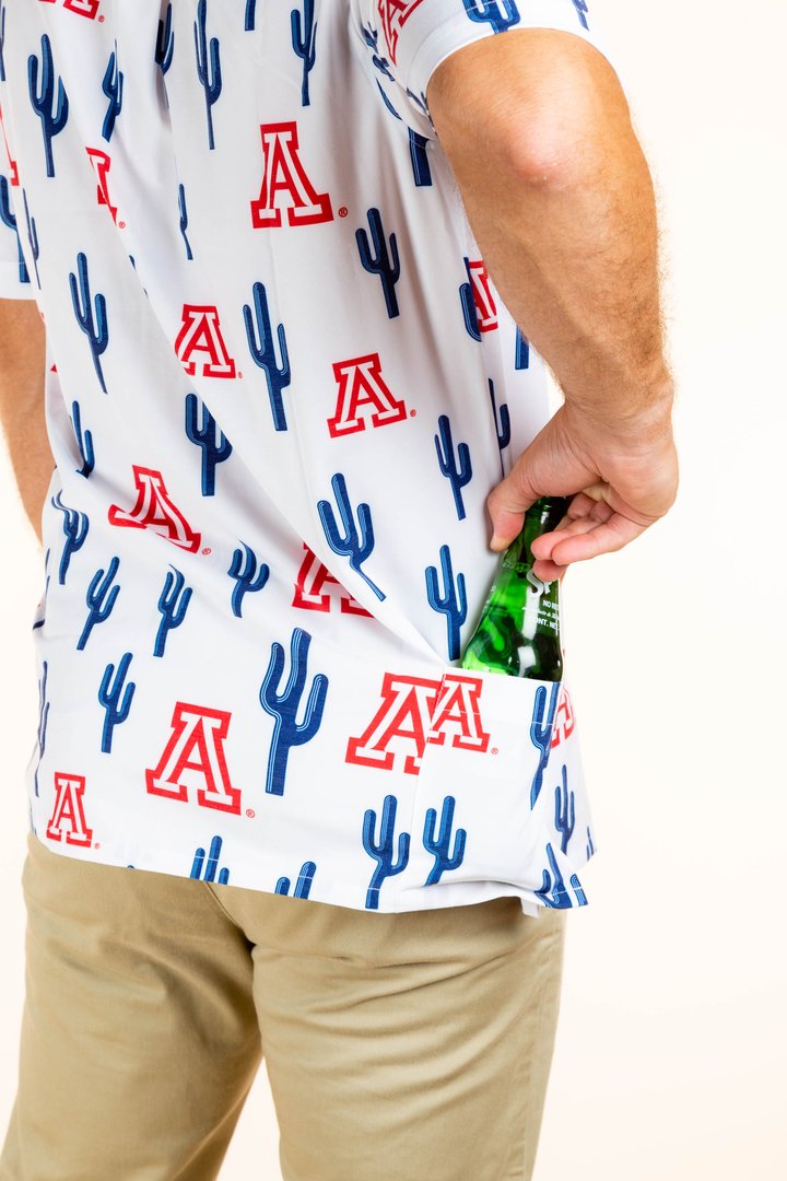 Save My Seat in ZonaZoo | U of Arizona White Cactus Swim trunks