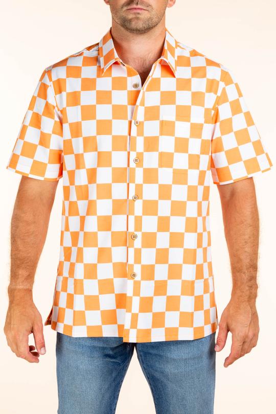 Orange You Glad It's Game Day | University of Tennessee Checker Print Hawaiian Shirt