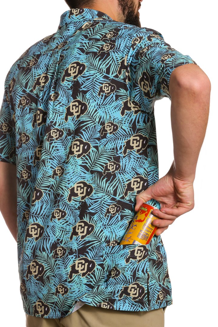 University of Colorado at Boulder | Blue Palm Hawaiian Shirt