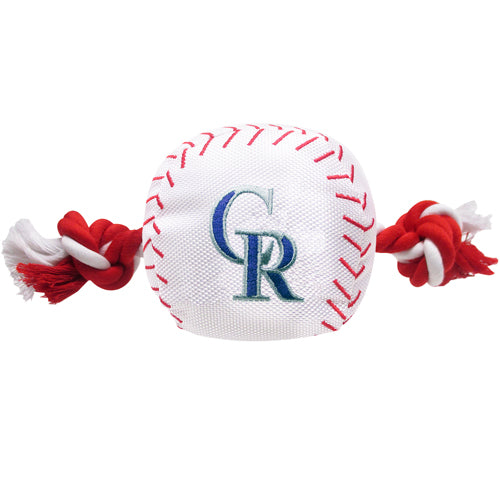 COLORADO ROCKIES NYLON BASEBALL ROPE TOY