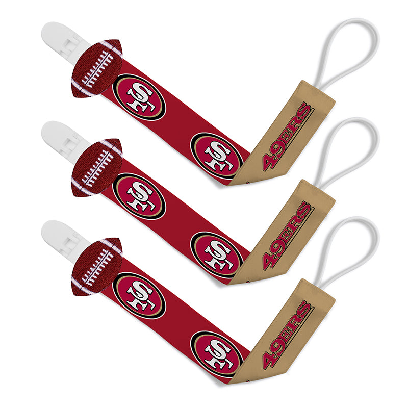 San Francisco 49ers Pacifier Clips 3-Pack