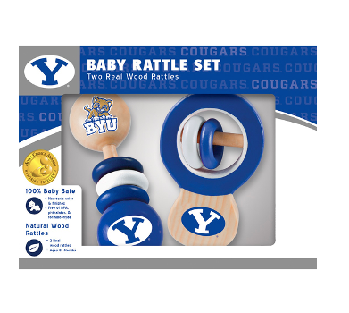 BYU Wood Rattle Set
