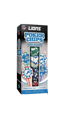 Detroit Lions Poker Chips 100pc