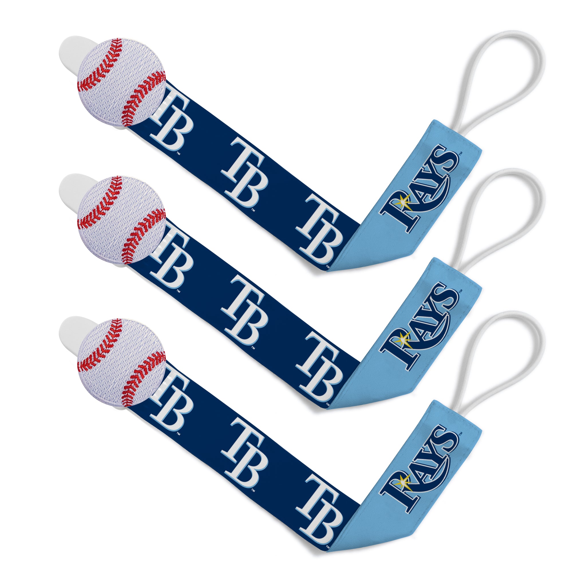 Tampa Bay Rays Pacifier Clips 3-Pack