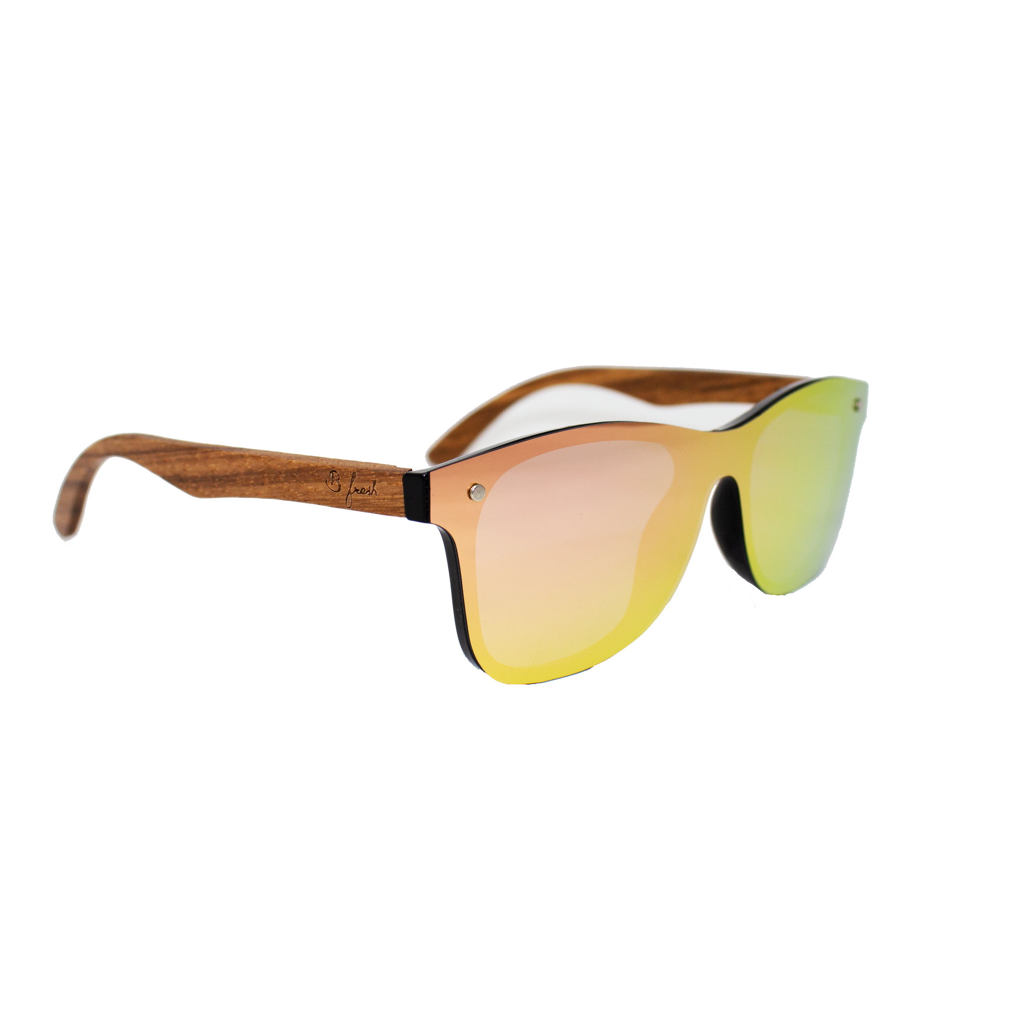 Tequila Sunrise Pink - Reflective Wooden Sunglasses