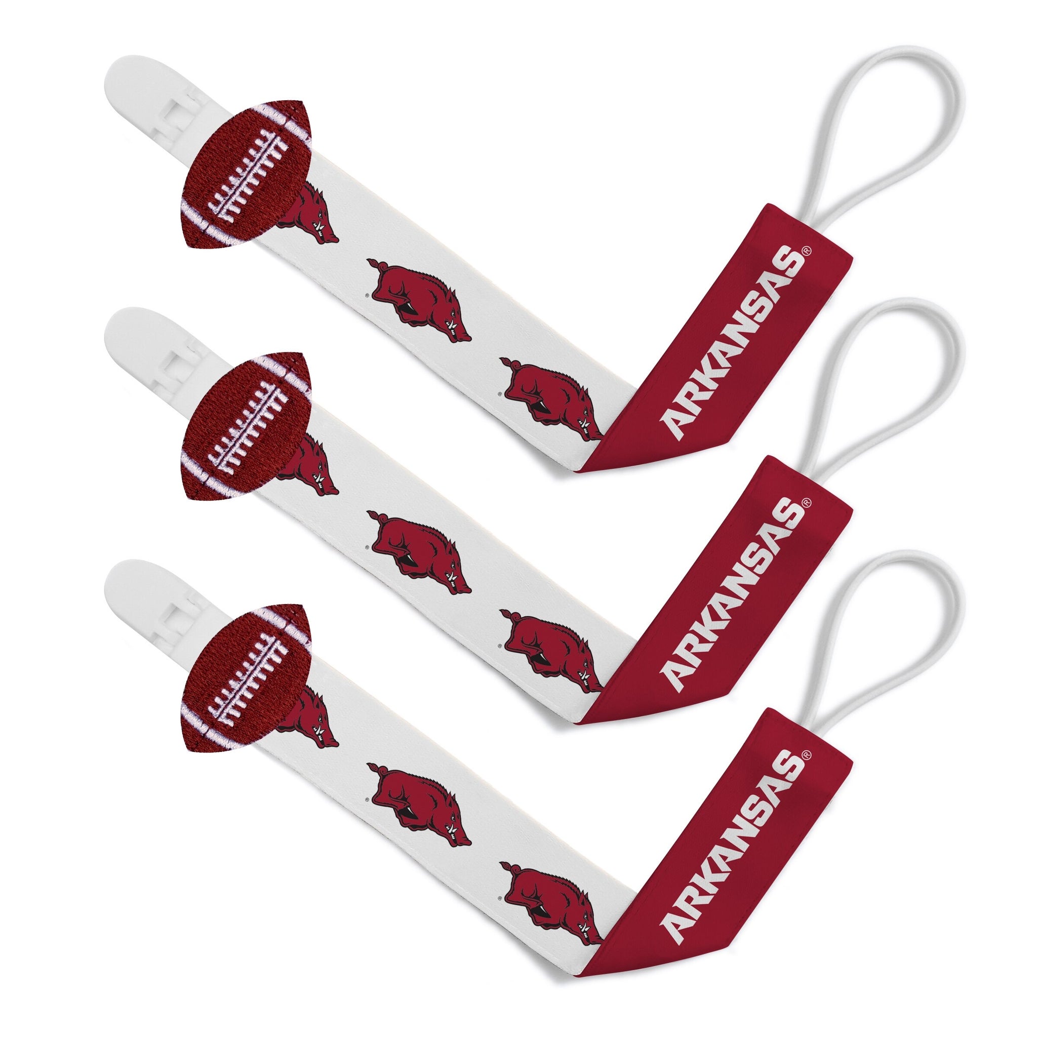 Arkansas Pacifier Clips 3-Pack