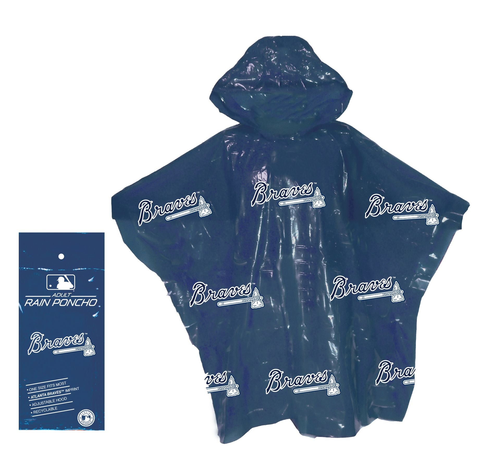 Atlanta Braves Lightweight Adult Rain Poncho