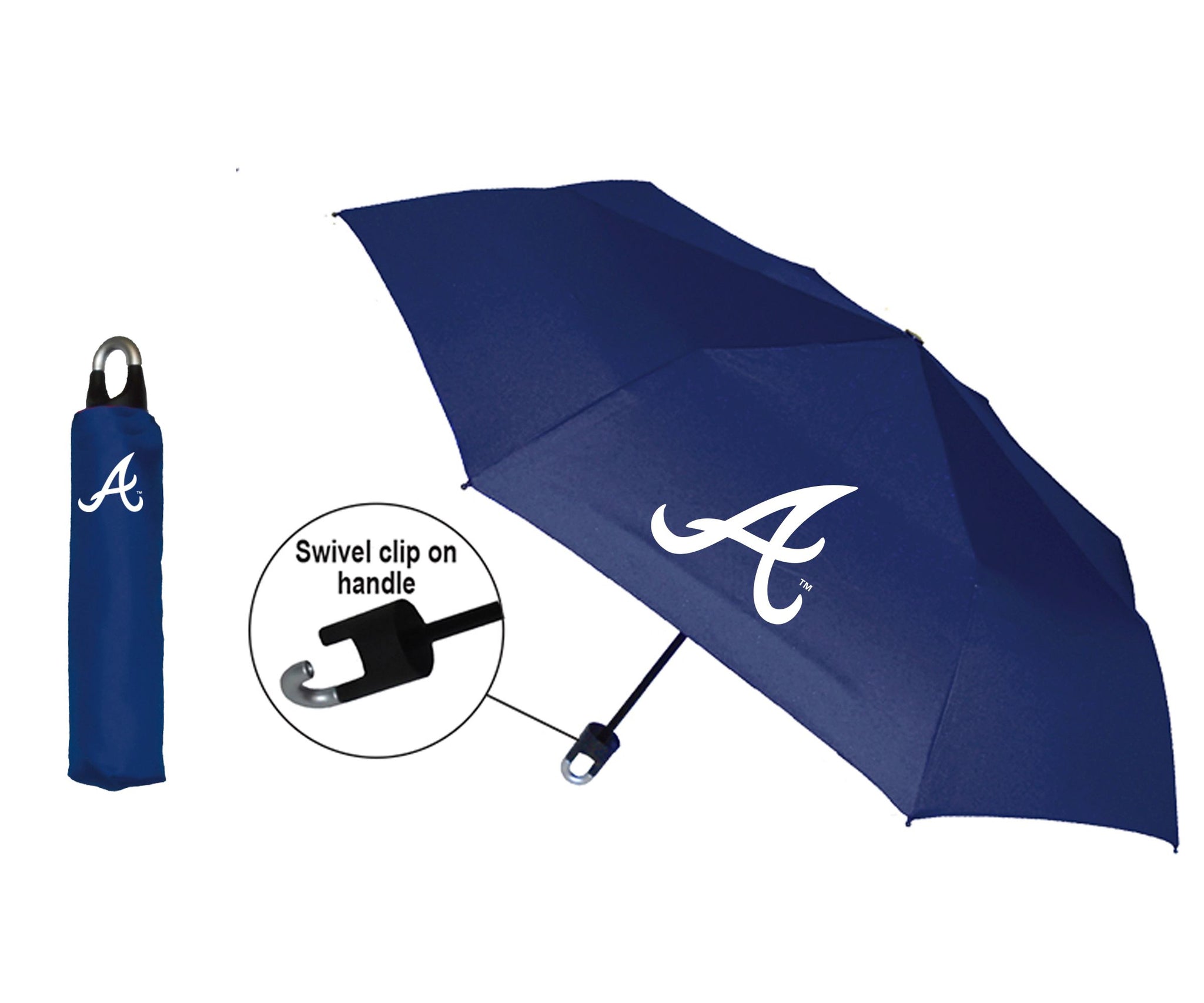 Atlanta Braves Storm Clip Folding Umbrella