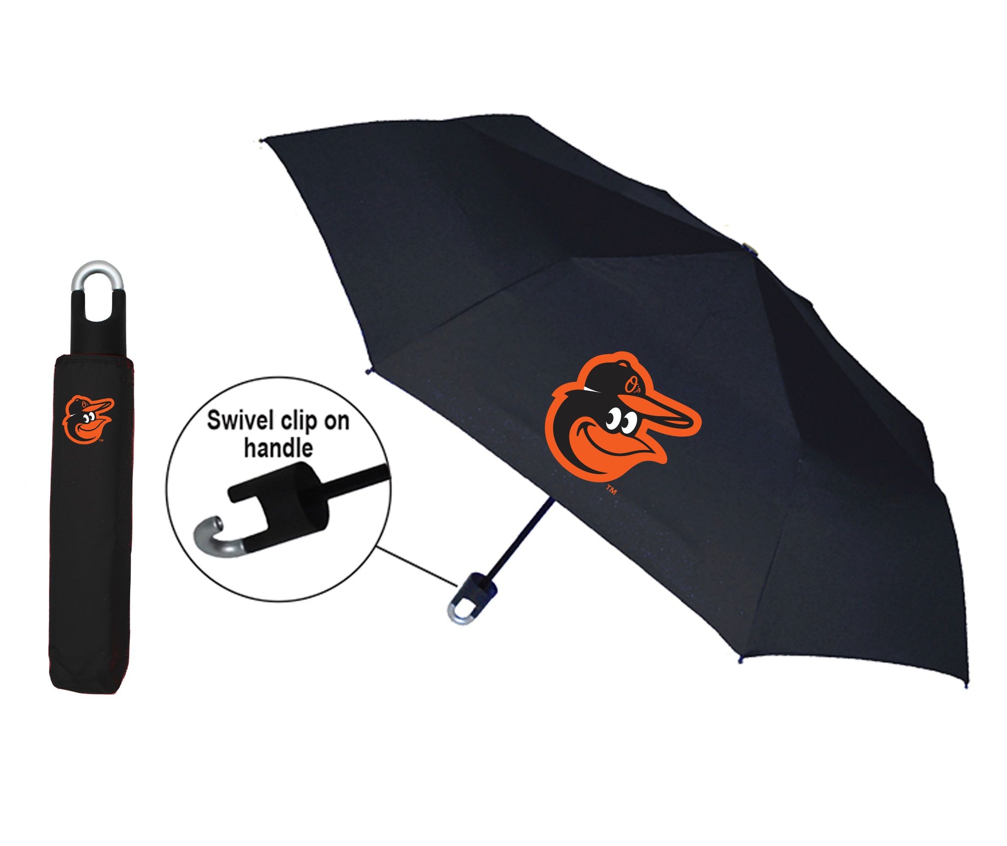 Baltimore Orioles Storm Clip Folding Umbrella