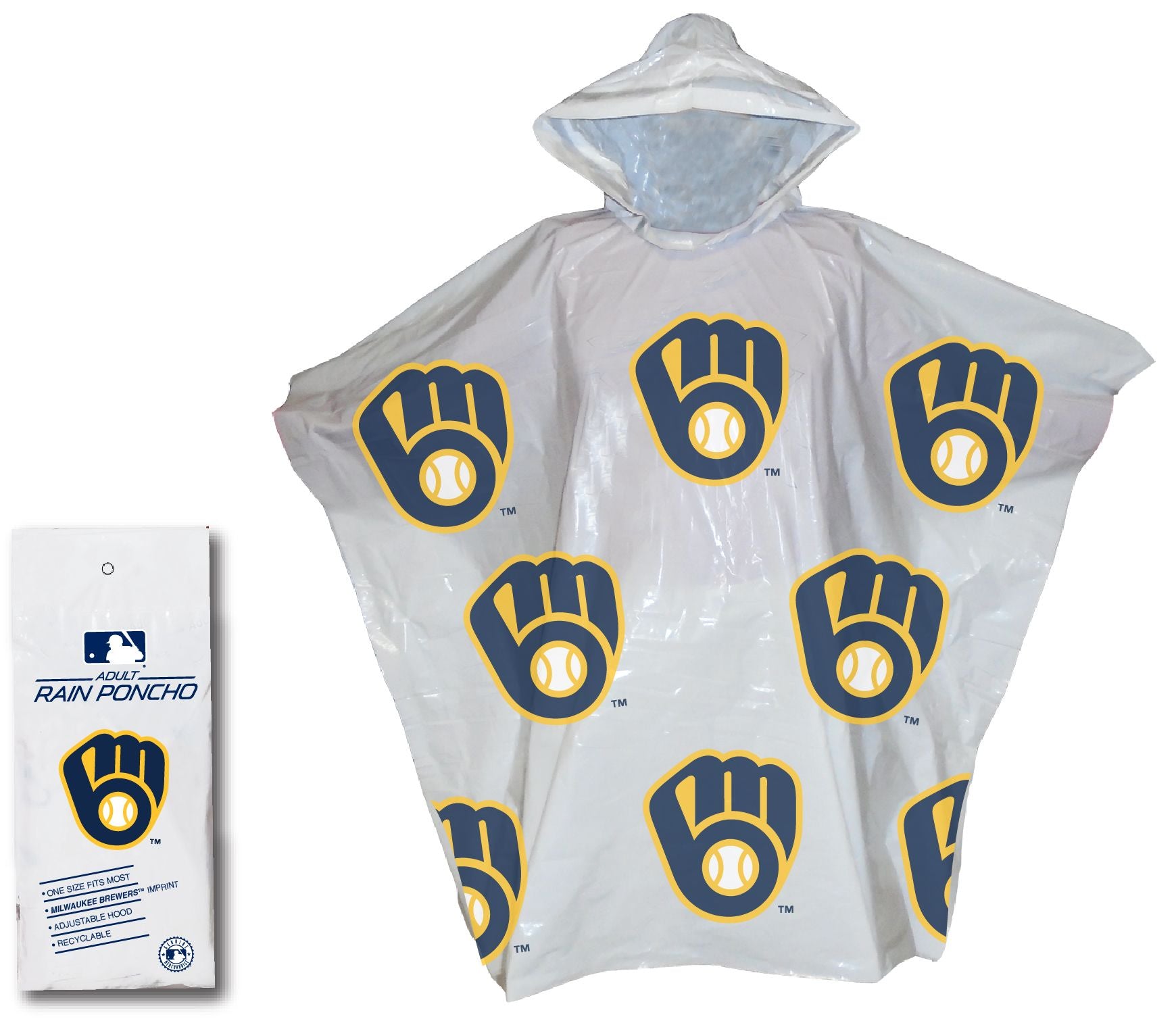 Milwaukee Brewers Lightweight Adult Rain Poncho