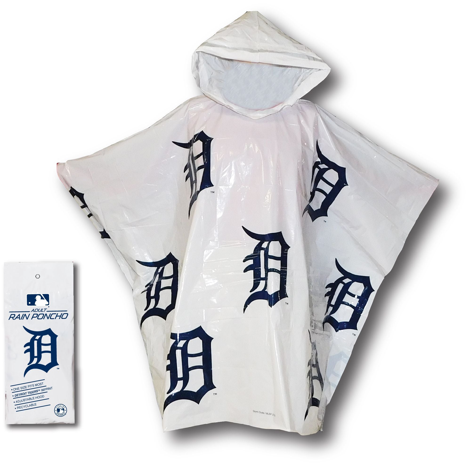 Detroit Tigers Lightweight Adult Rain Poncho