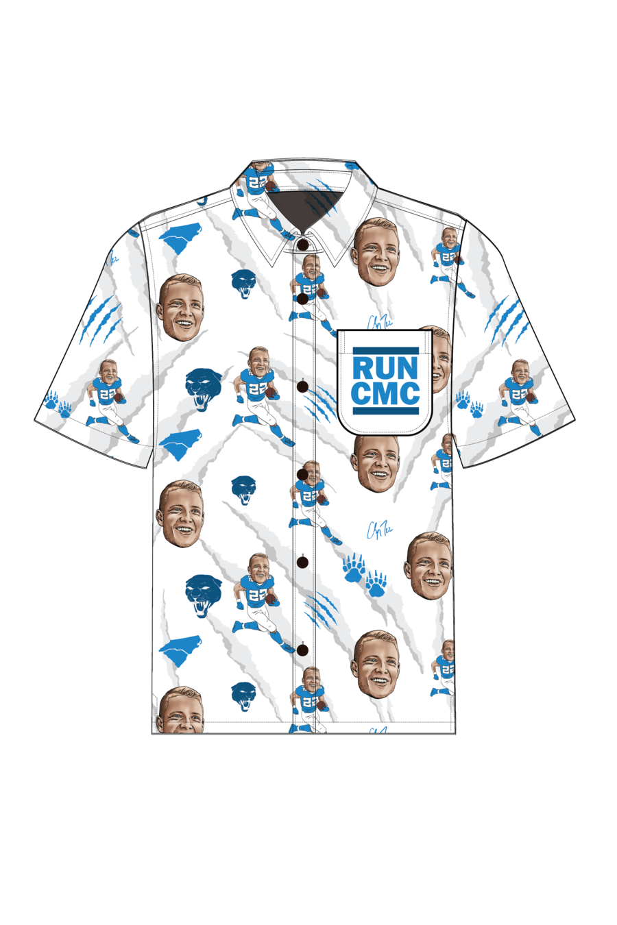 The Christian McCaffery | NFLPA White Hawaiian Shirt