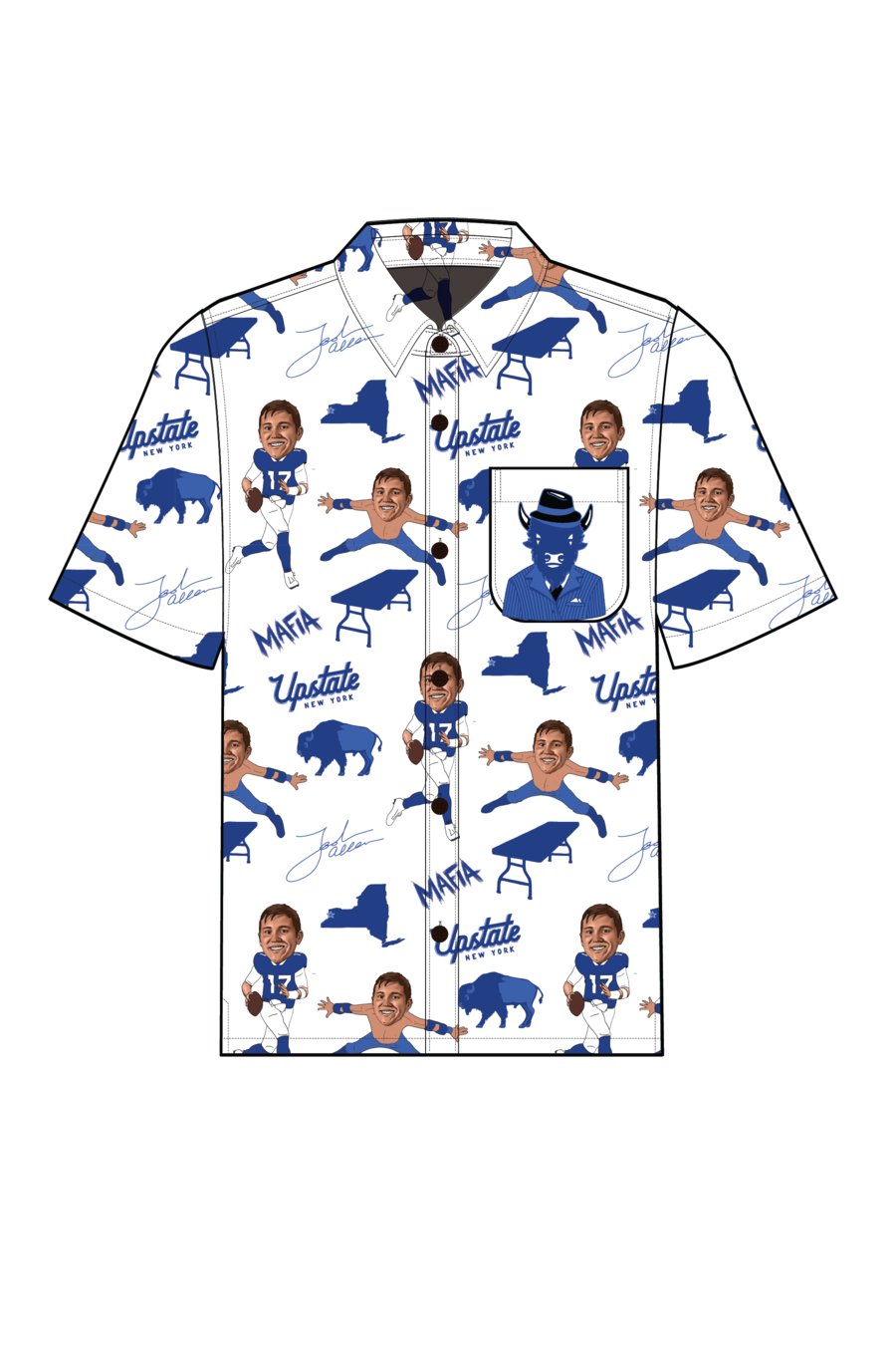 The Josh Allen | White NFLPA Hawaiian Shirt