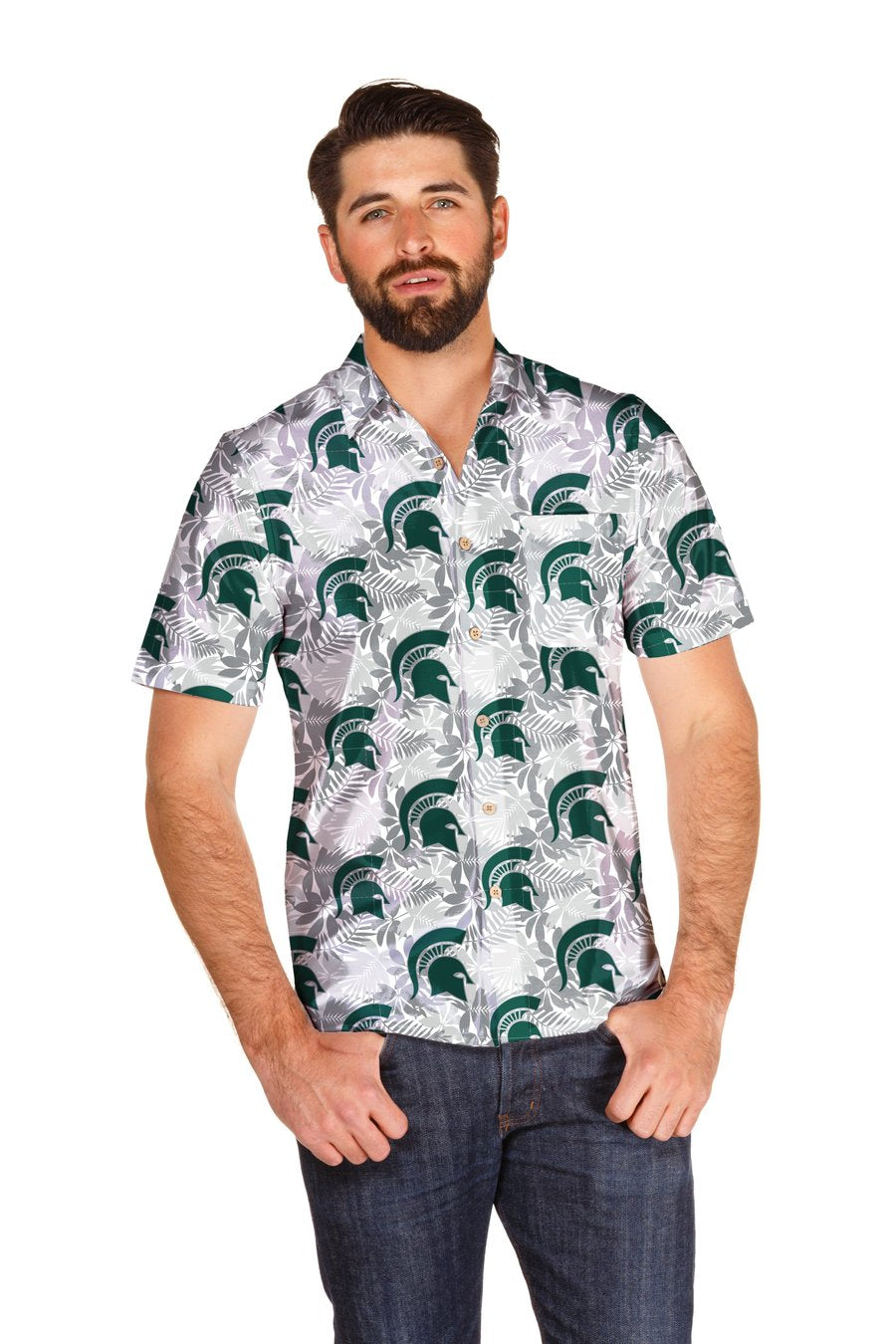 Spartan Spirit | Michigan State White Hawaiian Shirt