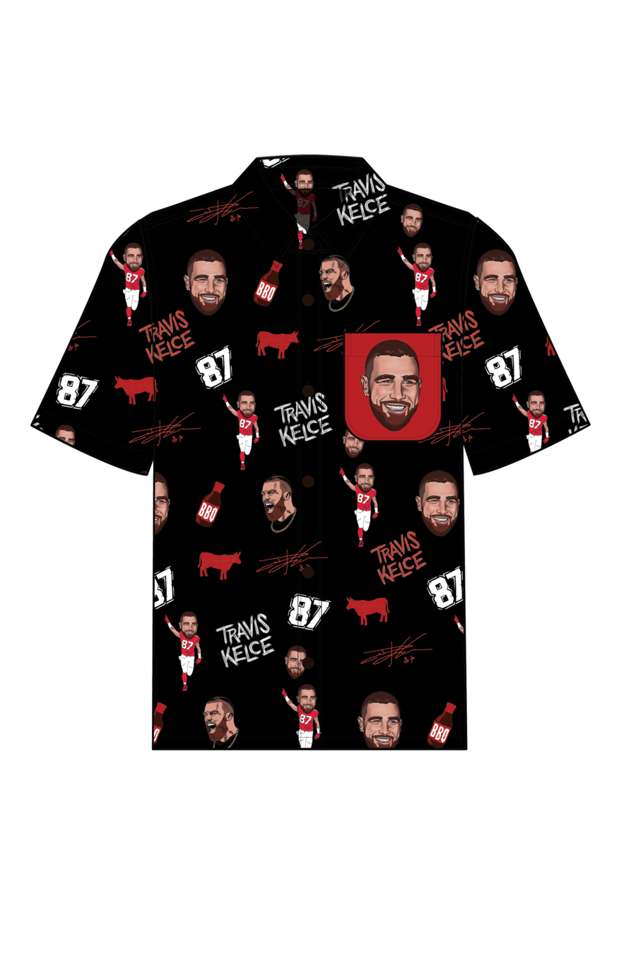 The Travis Kelce | Black NFLPA Hawaiian Shirt