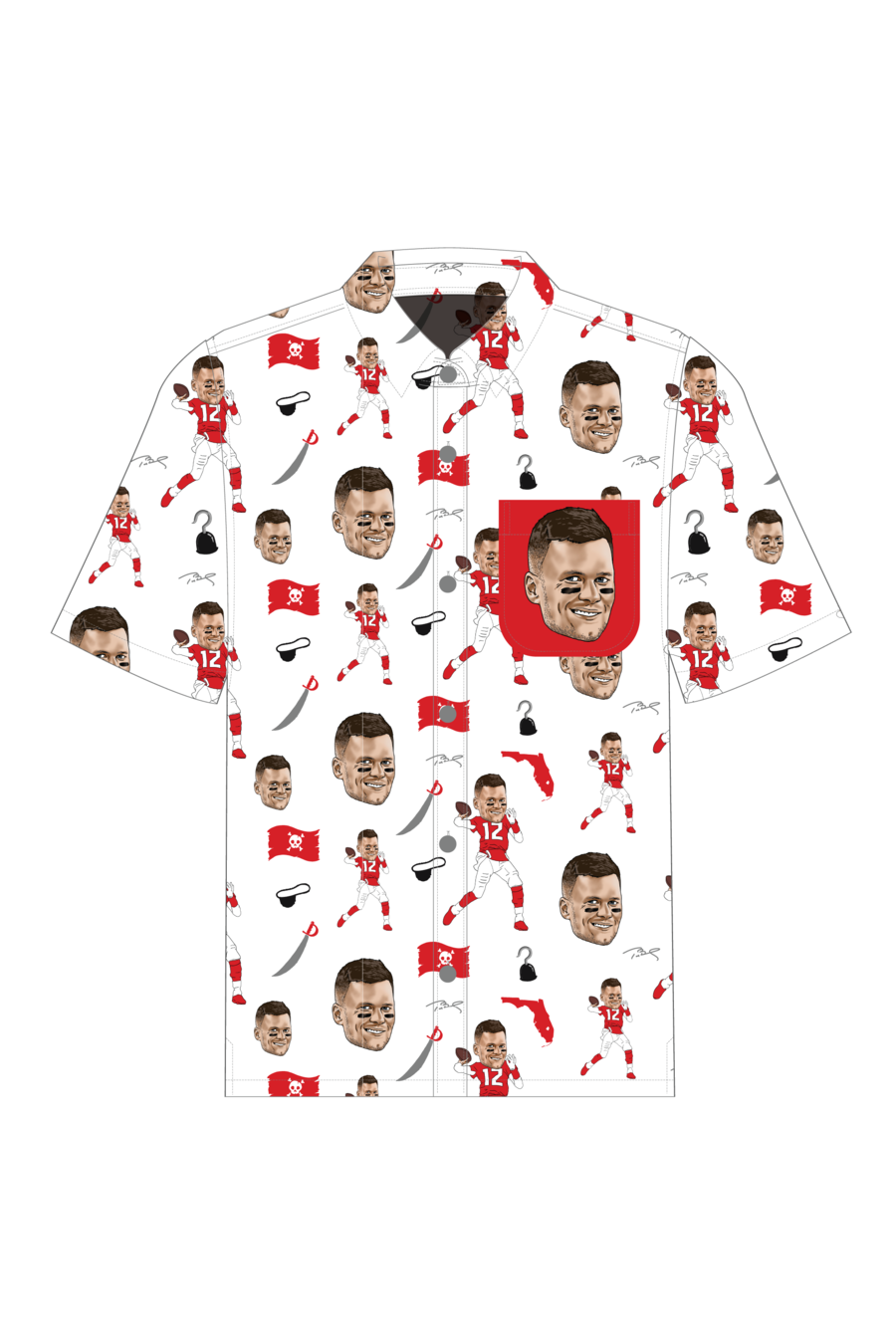 The Tampa Tom Brady | NFLPA White Hawaiian Shirt